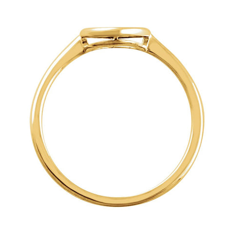 14k Yellow Gold Circle Ring, Size 7