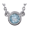 Round Bezel Necklace Center in Sterling Silver ( 18.00-Inch )