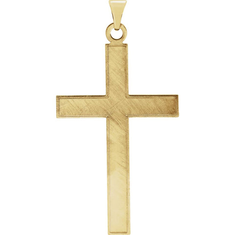 14k Yellow Gold 39x25mm Cross Pendant
