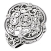 1/10 CTTW Filigree Design Ring in Sterling Silver ( Size 6 )