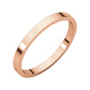 14k Rose Gold 2mm Flat Band, Size 5.5