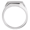 14k White Gold 12x14mm Men's Signet Ring , Size 10