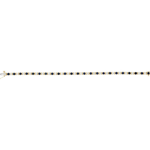 14k Yellow Gold Blue Sapphire & 2 1/3 CTW Diamond Bracelet