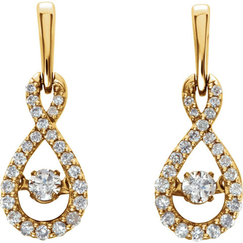 14k Yellow Gold 3/8 CTW Diamond Infinity-Inspired Earrings
