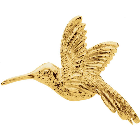 27.00x25.00 mm Hummingbird Brooch in 14K Yellow Gold
