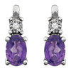 14k White Gold Amethyst & .02 CTW Diamond Accented Earrings