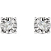 14k White Gold .08 CTW Diamond Illusion Stud Earrings