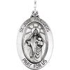 14k White Gold 15x11mm Oval St. Jude Thaddeus Medal