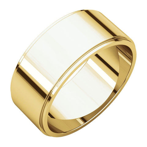 14k Yellow Gold 8mm Flat Edge Band, Size 11