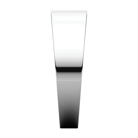 14k White Gold 6mm Flat Tapered Band, Size 8.5