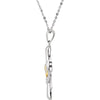 Sterling Silver Easter Message 18" Cross Necklace