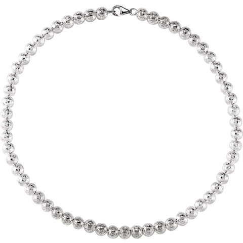 Sterling Silver 8mm Hollow Bead 18" Chain