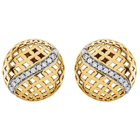 14k Yellow Gold 1/5 CTW Diamond Pierced Style Earrings