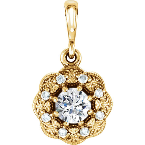 14k Yellow Gold 1/3 CTW Diamond Pendant