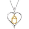 Sterling Silver & 10k Yellow Gold Mother & Child® Heart Pendant