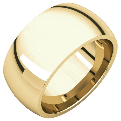 14k Yellow Gold 10mm Comfort Fit Band, Size 7