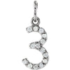 14k White Gold 0.06 ctw. Diamond Numeric Charm or Pendant