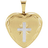 Heart Cross Locket in Gold Plated Sterling Silver