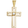 13.50X09.50 mm Cross Pendant Mounting in 14k Yellow Gold