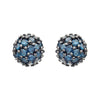 14k White Gold 1/3 CTW Blue Diamond Earrings