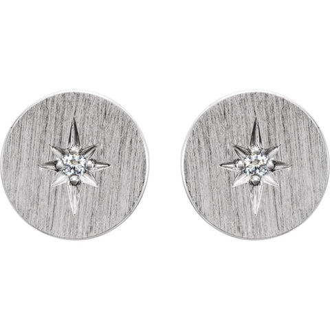 14k White Gold .02 CTW Diamond Earrings