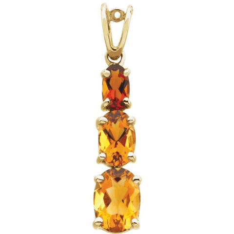 14k Yellow Gold Citrine & Madeira Citrine Pendant