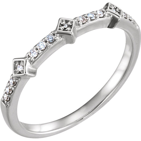 14k White Gold 1/10 CTW Diamond Stackable Ring