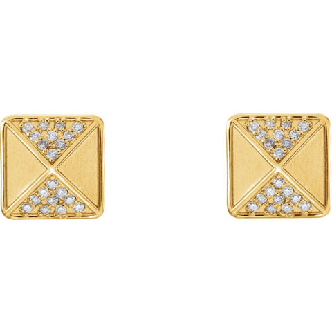 14k Yellow Gold .10 CTW Diamond Accented Earrings