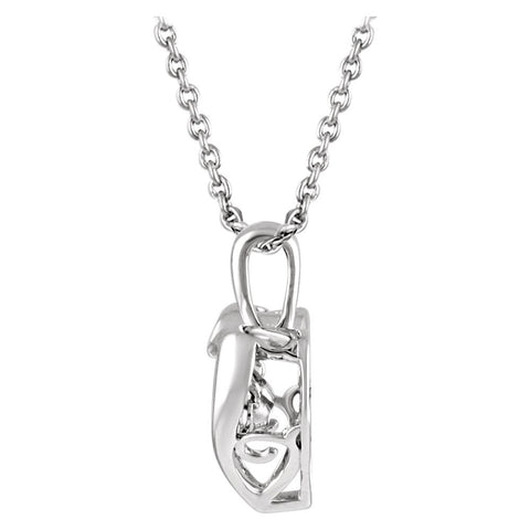 Sterling Silver 1/10 CTW Diamond Heart 18" Mystara® Necklace