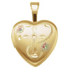 Heart Locket with Cross in Gold Plated Sterling Silver