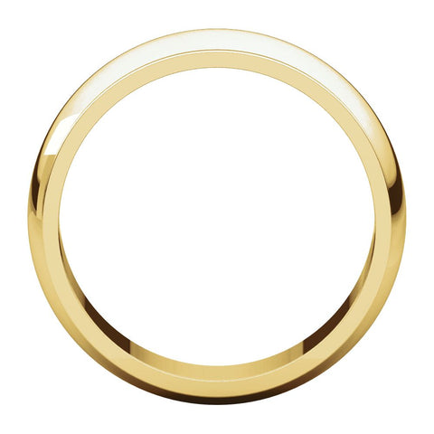 14k Yellow Gold 6mm Half Round Edge Band, Size 9