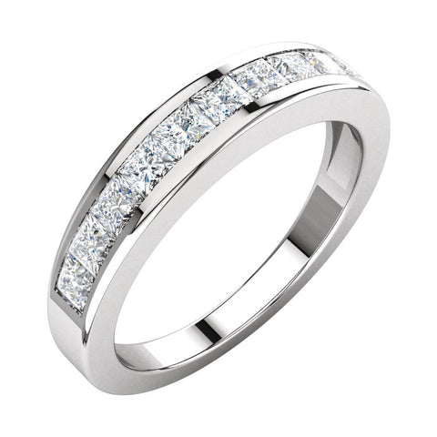14k White Gold 1 CTW Diamond Anniversary Band Size 7
