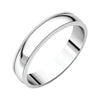 04.00 mm Milgrain Light Wedding Band Ring in 14k White Gold (Size 9.5 )