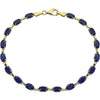 14K Yellow Gold Created Blue Sapphire 7-Inch Bracelet