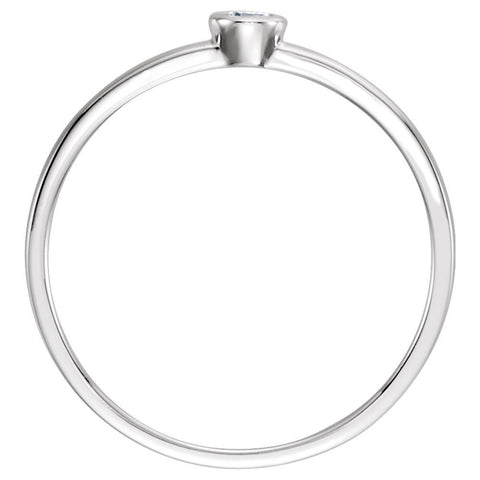 14k White Gold .06 CTW Diamond Ring, Size 7