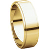 10k Yellow Gold 6mm Flat Edge Band, Size 8