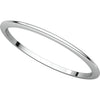 14k White Gold 1mm Half Round Wedding Band, Size 7