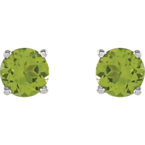 14k Yellow Gold 5mm Round Peridot Earrings