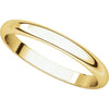 14k Yellow Gold 2.5mm Half Round Band, Size 7