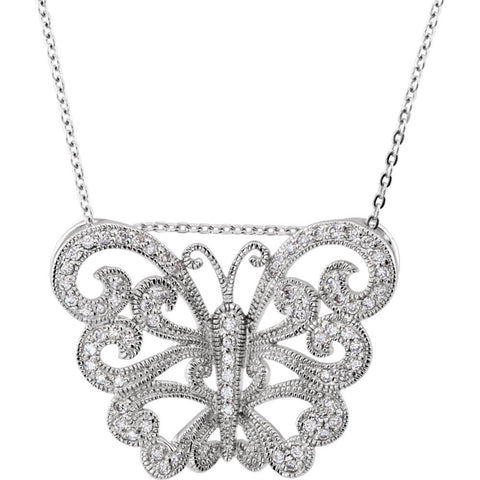 Sterling Silver Wishes Fulfilled CZ 18" Necklace