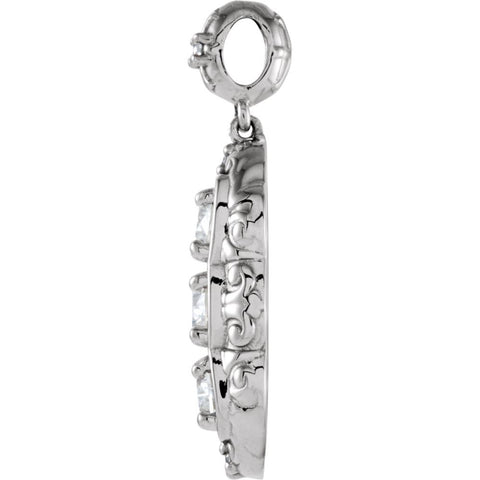 14k White Gold 1/3 CTW Diamond Pendant