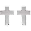 14k White Gold 7x5mm Cross Earrings