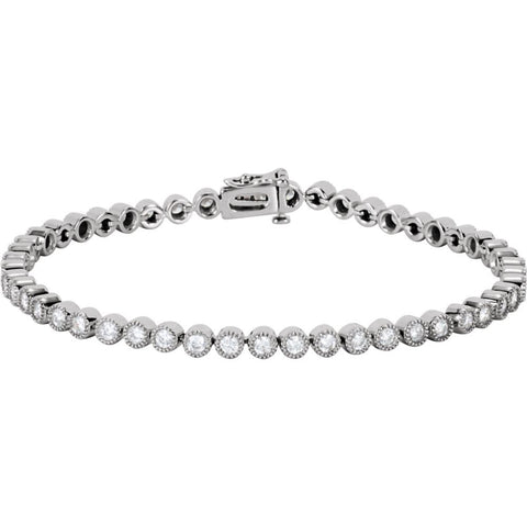 14k White Gold 2 CTW Diamond Line 7.25" Bracelet