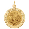 18.25 mm Holy Trinity Medal in 14K Yellow Gold
