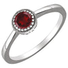 14K White Gold Garnet "January" Birthstone Ring (Size 6)