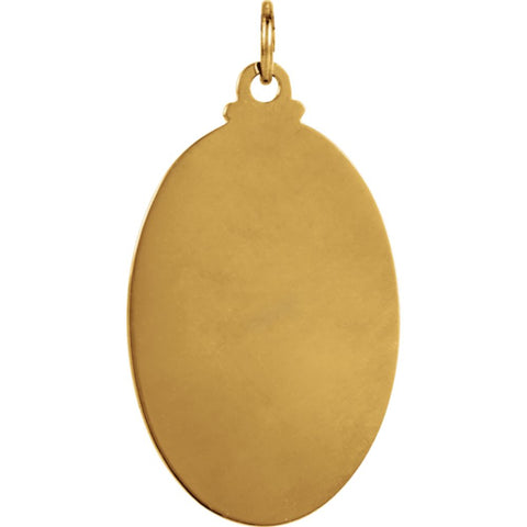 14k Yellow Gold 25x18mm Oval St. Christopher Medal