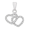 14k White Gold 1/6 ctw. Diamond Double Heart Pendant