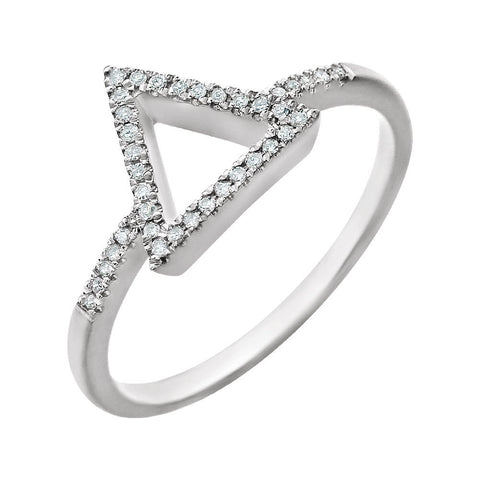 14k White Gold 1/10 CTW Diamond Geometric Ring, Size 7