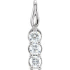 14K White Gold 1/2 CTW Diamond 3-Stone Pendant