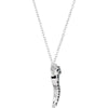 Sterling Silver Black & White Diamond Heart Necklace